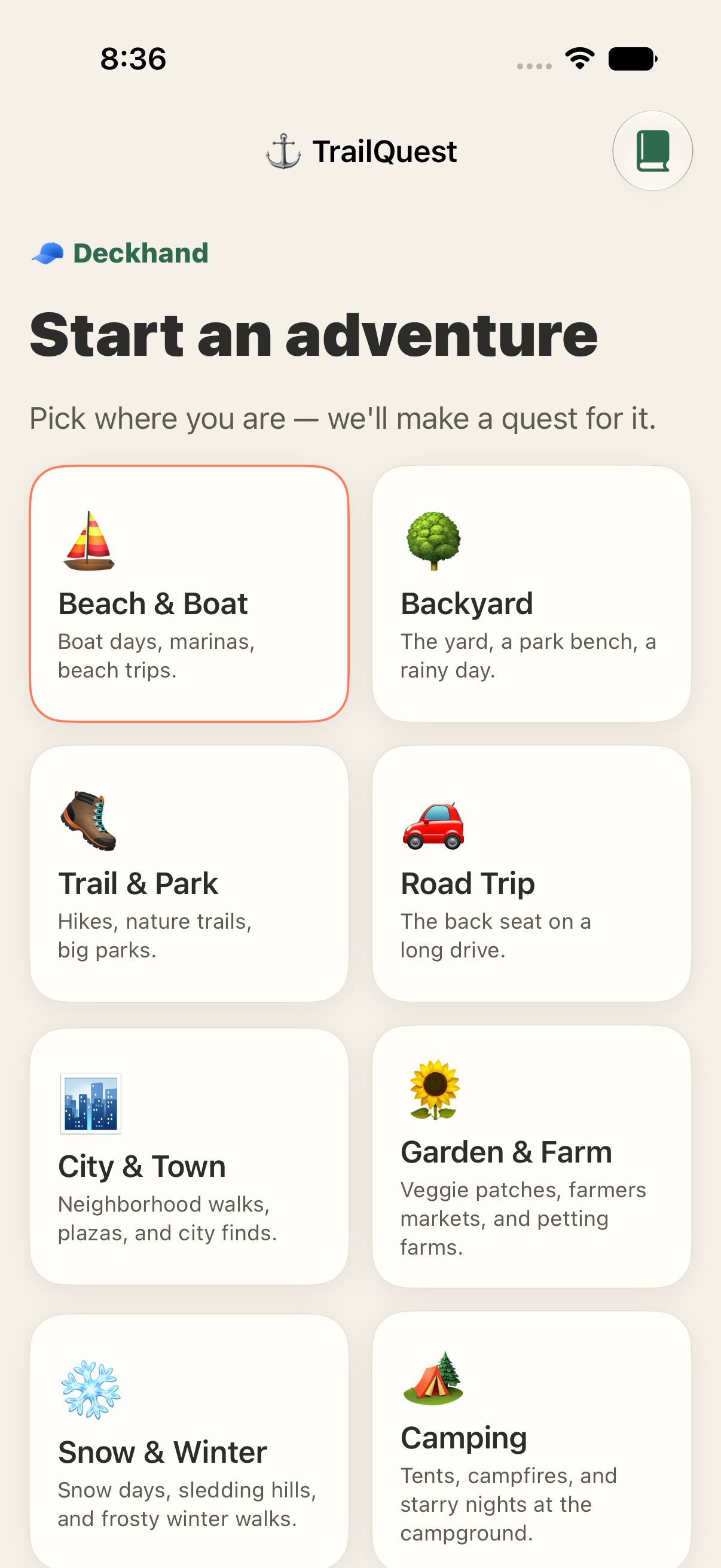 TrailQuest — app screen